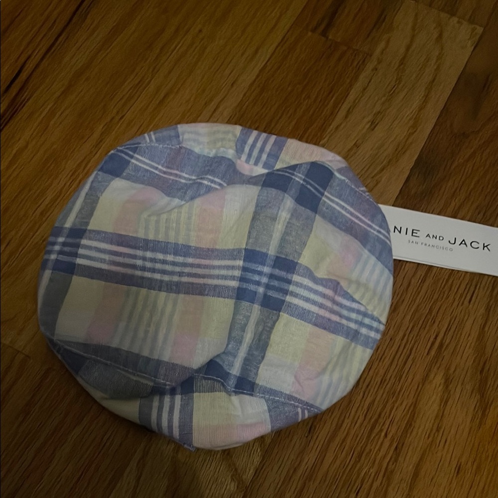 Janie & Jack plaid paperboy hat size 6-12 months